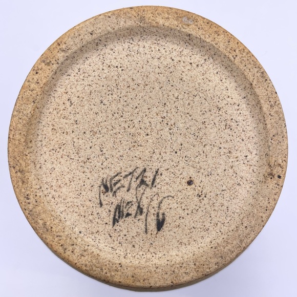 Mexican folk art tonala pottery vase, signed hand painted sandstone - Picture 13 of 13